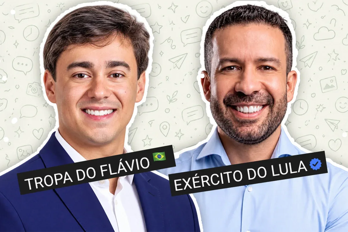 Nikolas Ferreira e André Janones em destaque digital.