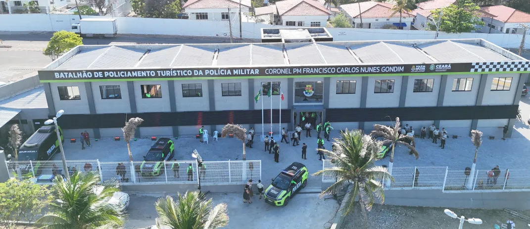 Fachada e instalações da nova sede do BPTur em Fortaleza.
