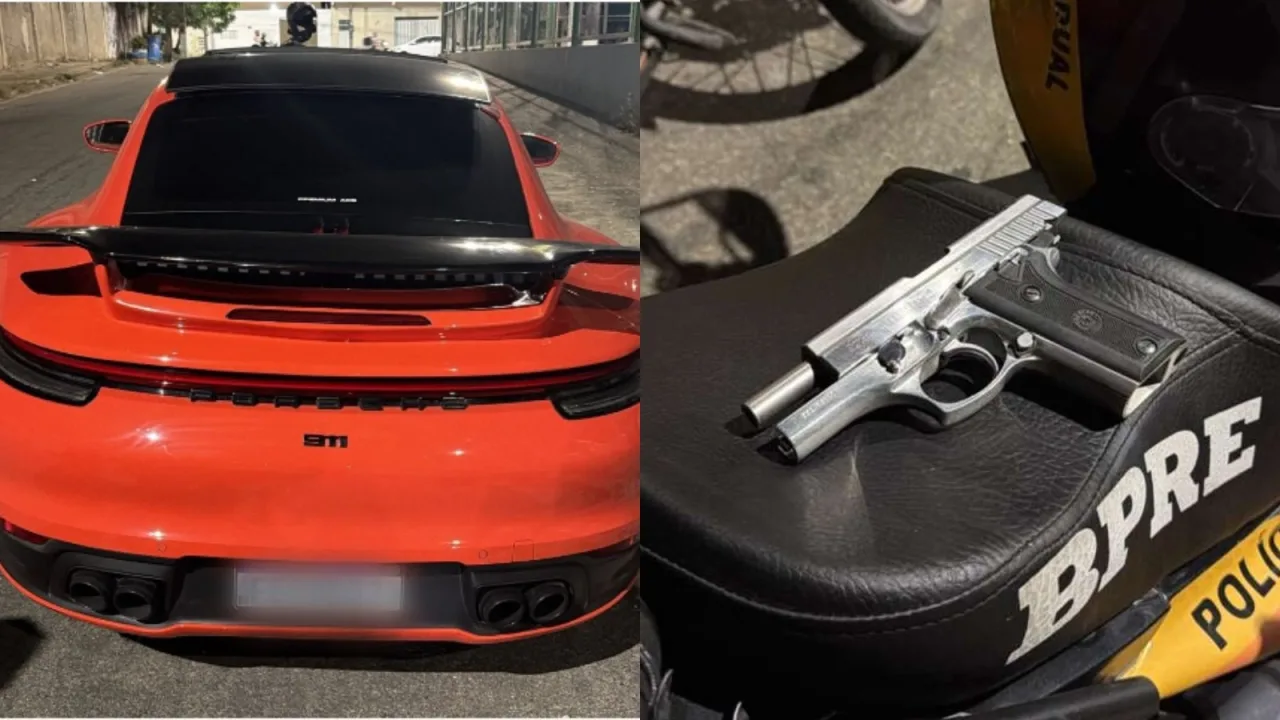 Veículo Porsche abordado pelo BPRE em Fortaleza.