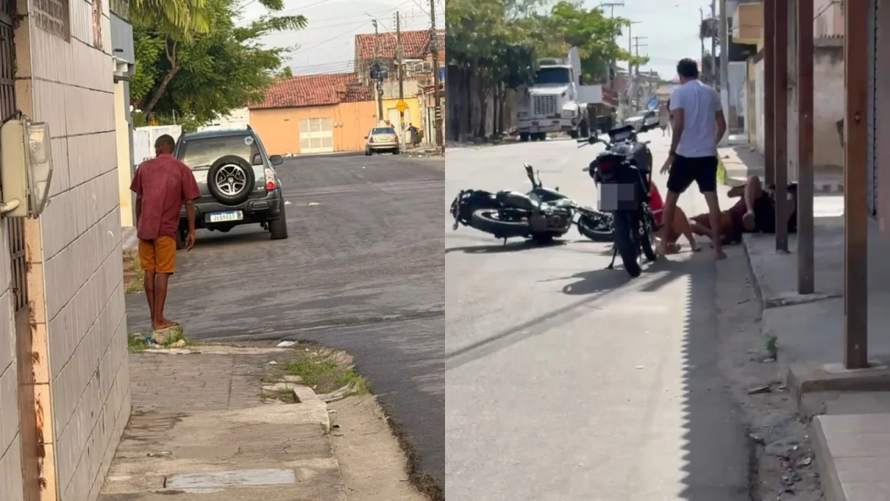 Homem é flagrado atacando mulher em Caucaia, na Grande Fortaleza.