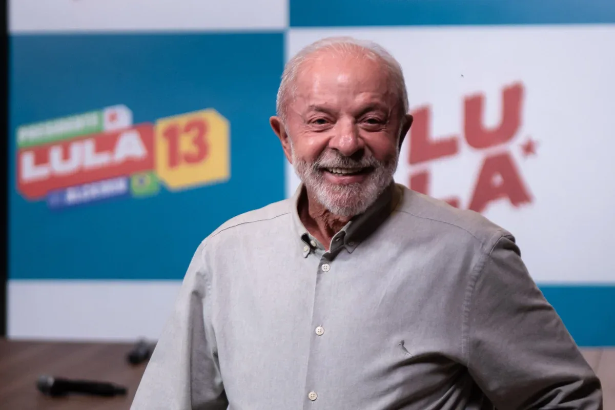 Presidente Lula durante gravação de programa eleitoral.