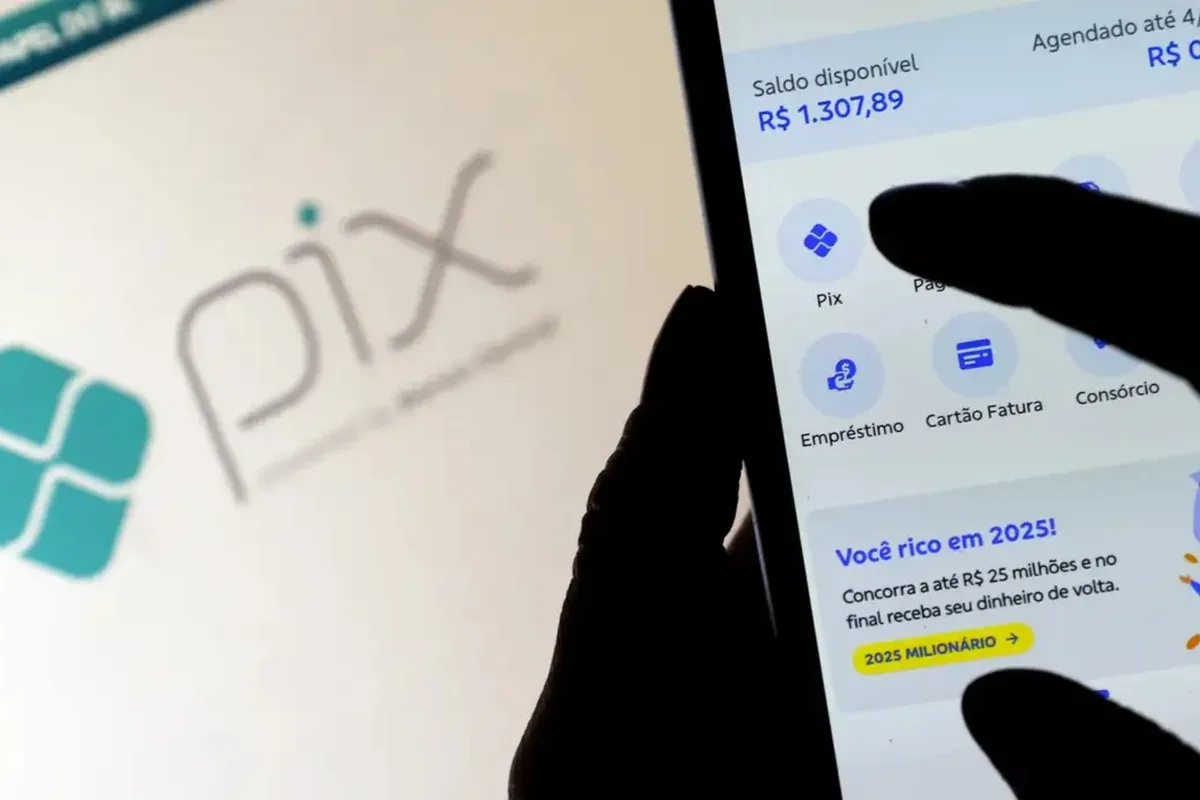 Tela de smartphone exibindo a interface do sistema Pix.