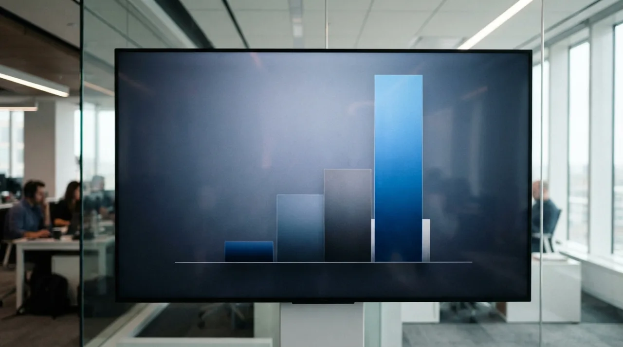 Representação gráfica abstrata e elegante de um gráfico de barras financeiro minimalista, tons de azul e cinza, foco em desigualdade econômica, estilo jornalismo de dados, sem text