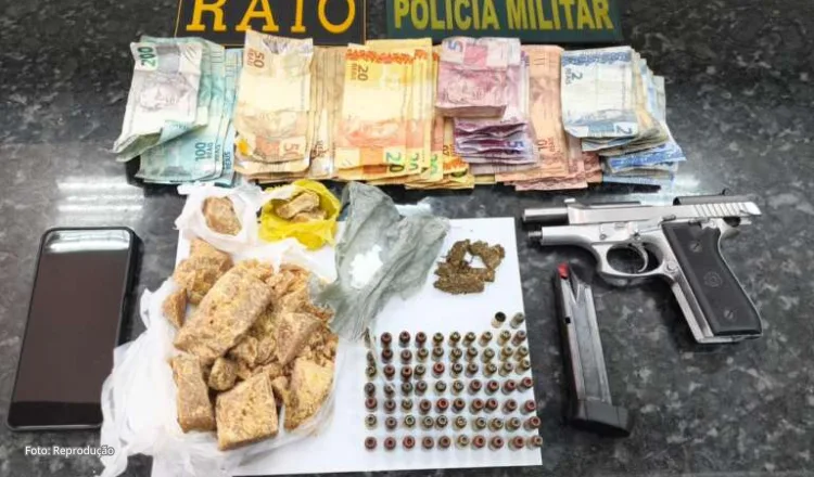 PMCE apreende pistola, munições e drogas durante ação do CPRaio em Camocim