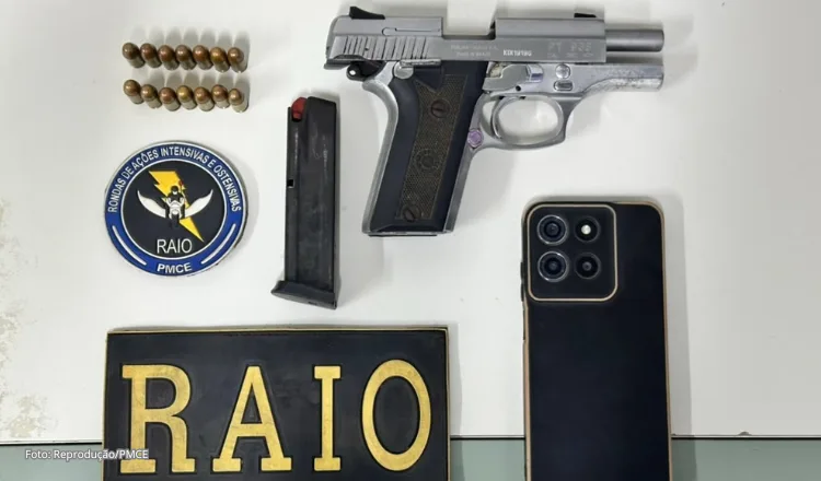 PMCE prende homem com pistola e munições em São Gonçalo do Amarante