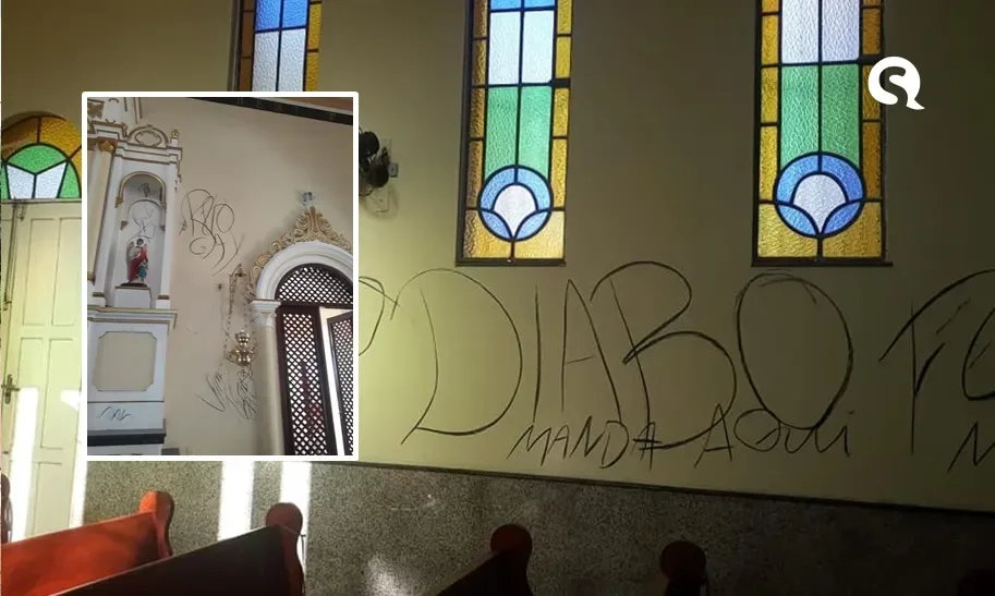 Igreja São Francisco de Assis tem paredes pichadas em Cruz; padre é ameaçado