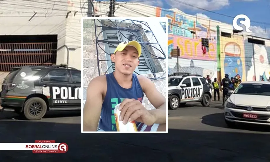 Tiroteio no centro de Sobral | Jovem de 26 anos é baleado na cabeça e mulher na perna!