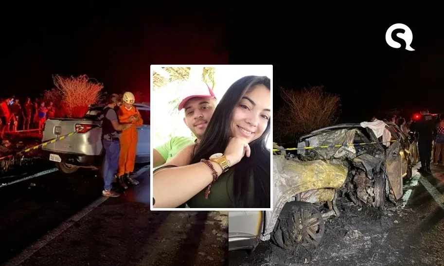 Casal morre carbonizado após batida frontal entre carros em Forquilha-CE