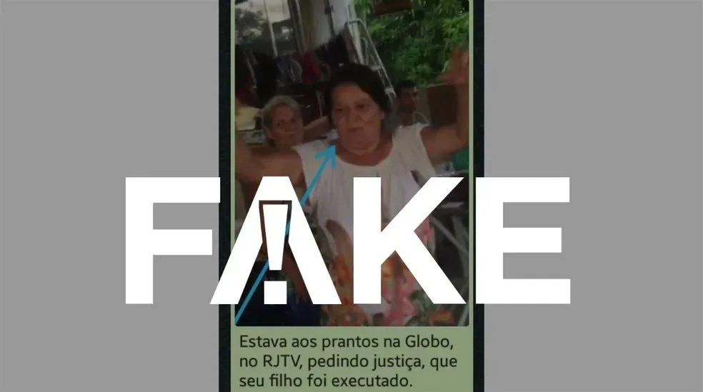 É #FAKE que vídeo mostre mãe de um dos mortos no Jacarezinho segurando e brincando com fuzil