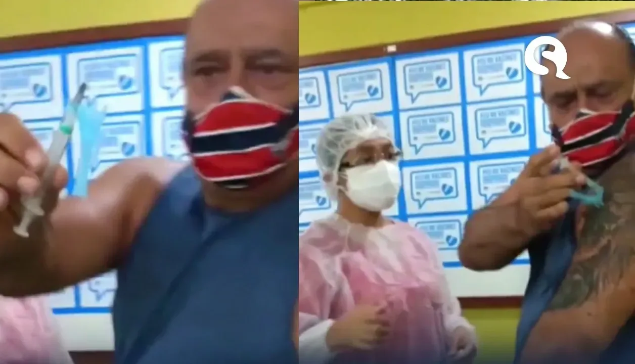 Com medo de não ser vacinado, cearense aplica vacina no próprio braço