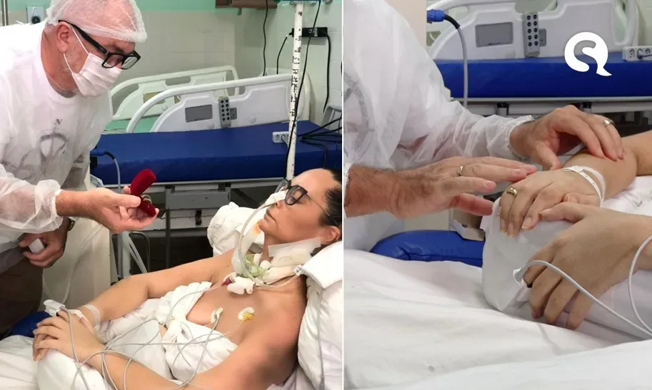 Em tratamento contra Covid, paciente é pedida em casamento dentro de UTI na Santa Casa de Sobral