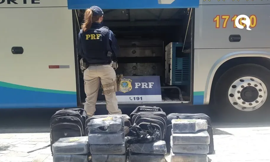 PRF apreende maconha em ônibus interestadual de passageiros em Sobral