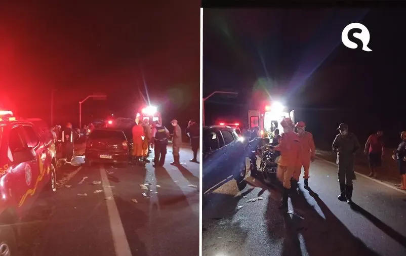 Acidente entre dois carros deixa uma pessoa morta e outras quatro feridas em Morrinhos