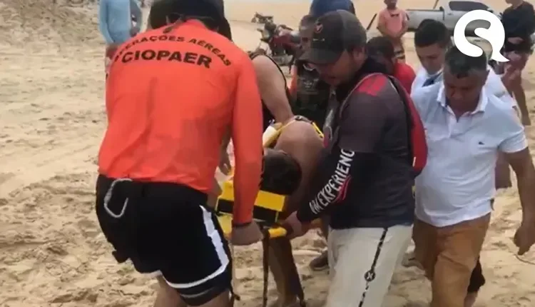 Turista que caiu de tirolesa em Camocim estava em lua de mel e passou por cirurgia: ‘Fraturou várias vértebras’