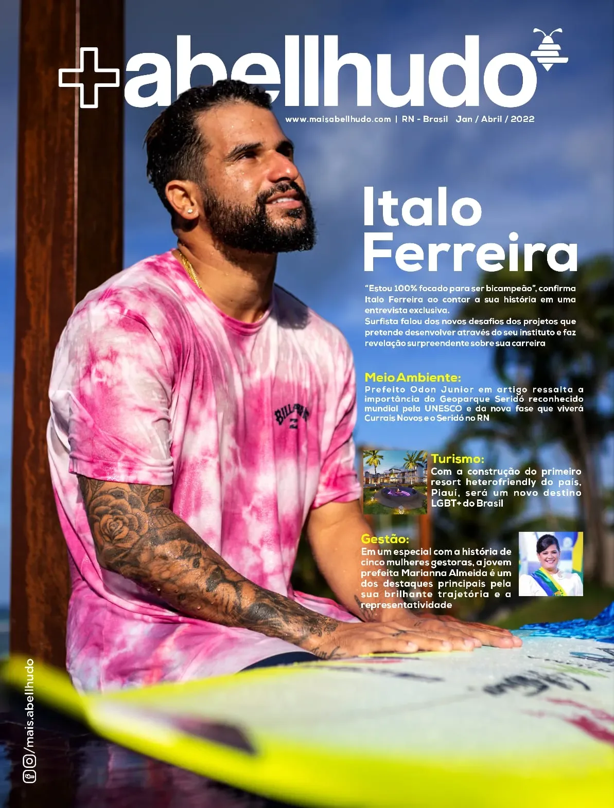 Italo Ferreira quer ser bicampeão em 2024, a confirmação é dada em entrevista exclusiva a revista digital Mais Abellhudo