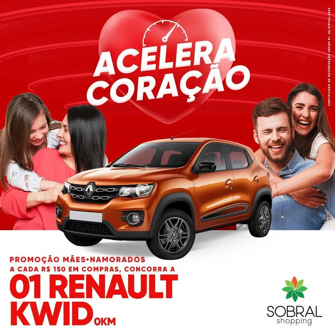 Sobral Shopping vai dar um carro 0km na promoção “MÃES/NAMORADOS 2022”