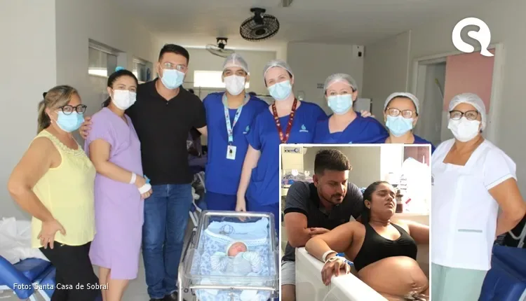 Em parto humanizado, ipuense agradece assistência de qualidade ofertada por equipe multiprofissional da Santa Casa de Sobral