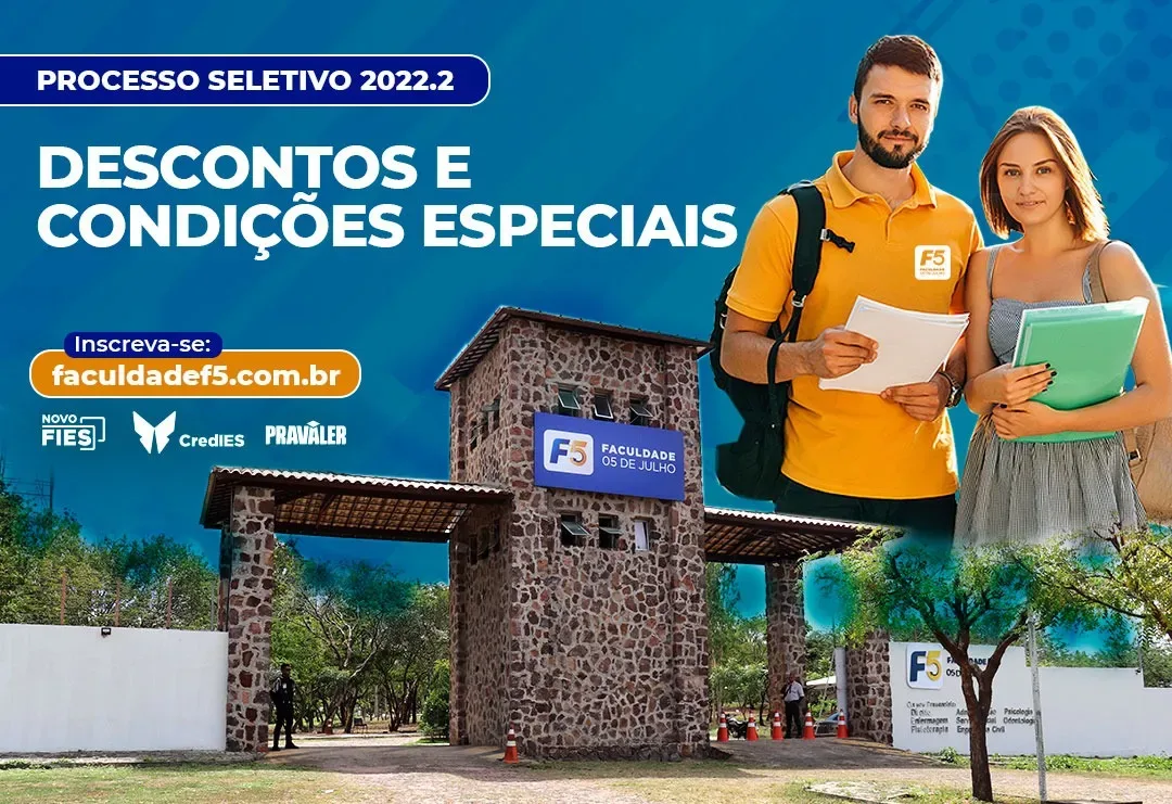 Processo Seletivo 2022.2: F5 oferece descontos e condições especiais para ingresso em todas as graduações
