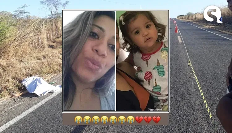 Mãe e filha sofrem acidente e na sequência morrem após serem atropeladas por caminhão entre Varjota e Cariré