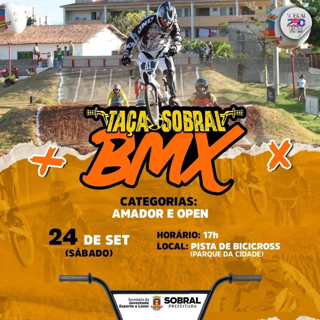 Prefeitura de Sobral realiza campeonato de bicicross no dia 24 de setembro