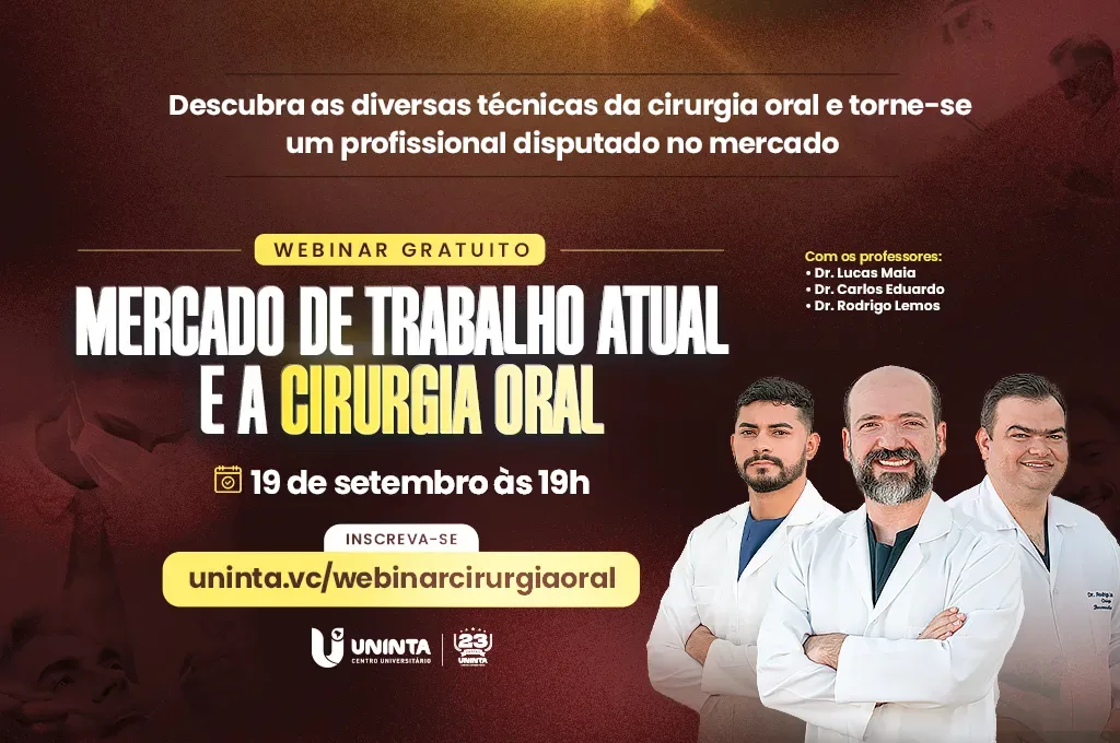 OPORTUNIDADE: Webinar gratuito sobre “Mercado de Trabalho Atual e a Cirurgia Oral” está com inscrições abertas para estudantes e profissionais