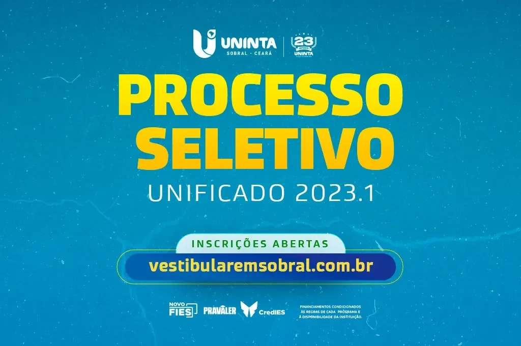 UNINTA: Inscrições abertas para o processo seletivo unificado 2023.1