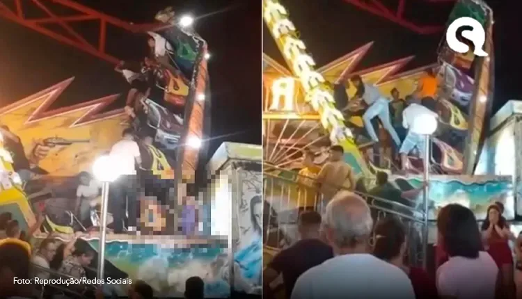 Brinquedo rompe ao meio e deixa feridos em parque de diversão no Canindé, interior do Ceará