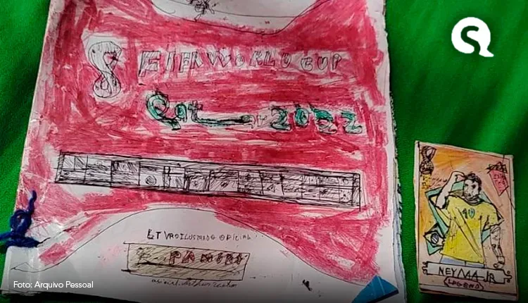 Criança com autismo cria o próprio álbum da Copa do Mundo no interior do Ceará