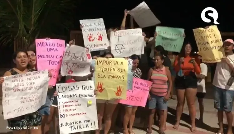 Familiares e amigos de jovem estuprada em Barroquinha, protestam por justiça; suspeito foi preso e liberado