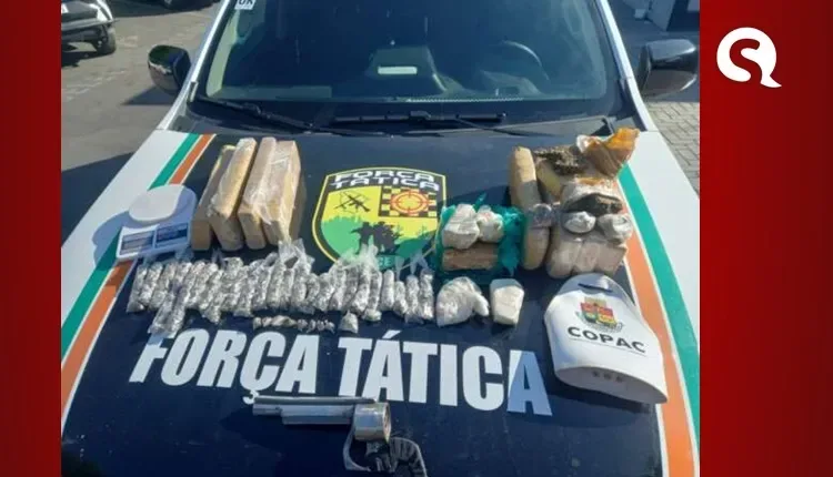 Casal é preso e quase 9 kg de drogas e simulacro são apreendidos pela PM em Sobral