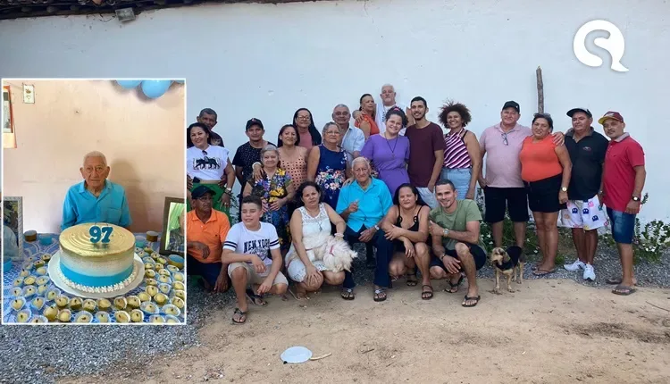 Idoso que mora em Sobral comemora aniversário de 97 anos com festa organizada pela família