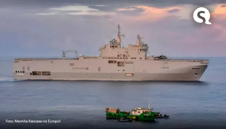Barco brasileiro que transportava 4,6 toneladas de cocaína é interceptado pela Marinha da França