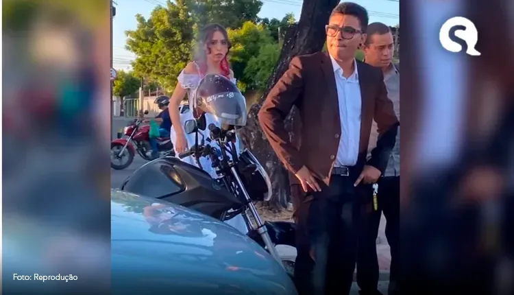 Recém-casados se envolvem em acidente a caminho da festa e chamam atenção em Fortaleza