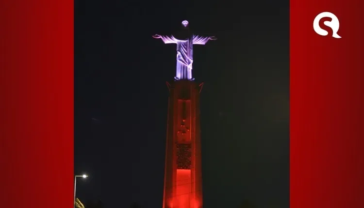 Alto do Cristo recebe iluminação especial em alusão à campanha Dezembro Vermelho