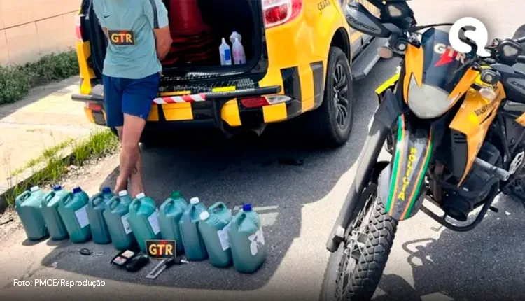 Perseguição policial termina em prisão de homem com 60 litros de lança-perfume em Fortaleza
