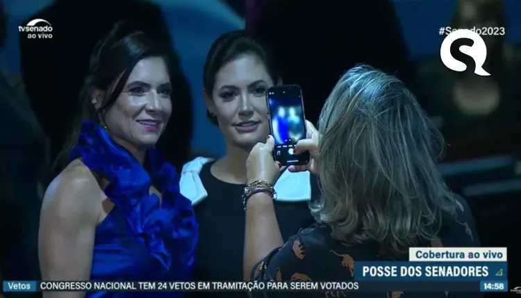 Michelle chega ao Senado e diz que Bolsonaro não teme ir para a cadeia: ‘Não é ele que tem que ter medo’