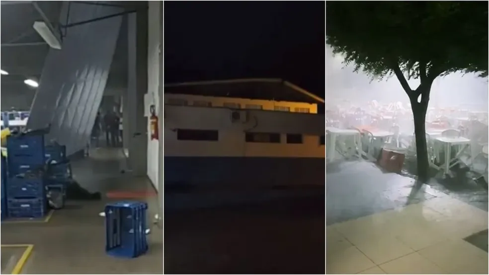 Temporal alaga ruas, derruba portão de fábrica e arranca cobertura de posto de saúde no interior do Ceará