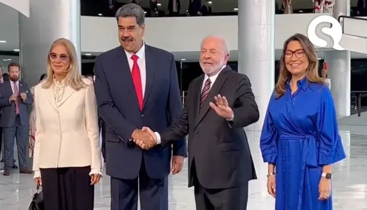 Lula se reúne com ditador Nicolás Maduro, presidente da Venezuela, no Palácio do Planalto