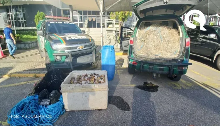 PMCE prende quatro suspeitos de pesca ilegal de lagosta no rio Ceará, em Caucaia