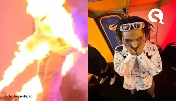 Cantor Cearense Matuê é atingido por fogo durante show em Minas Gerais
