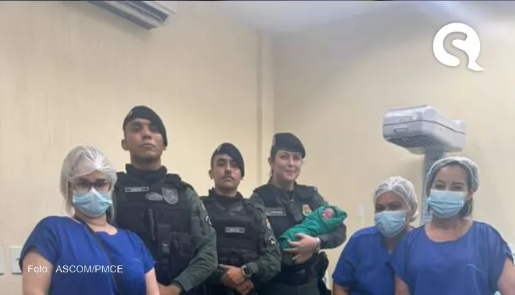 Policiais militares ajudam grávida em trabalho de parto e bebê nasce dentro da viatura da PMCE, em Maracanaú