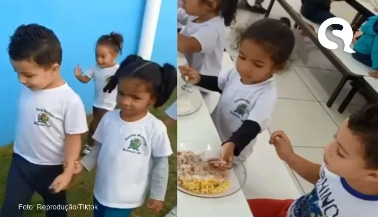 Menina ajuda amigo autista a comer e viraliza nas redes sociais