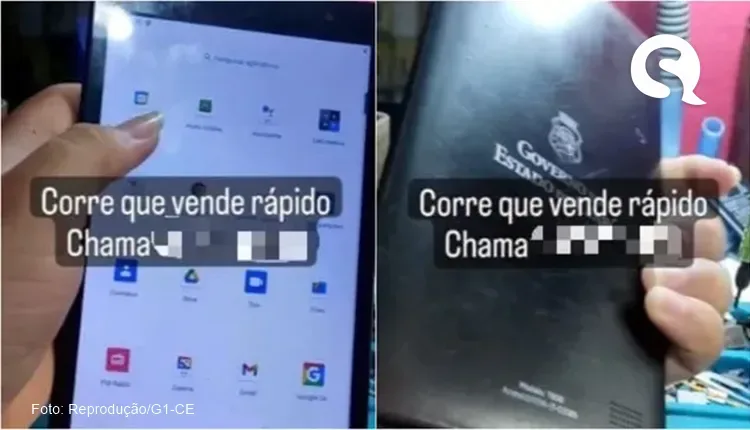 Tablet distribuído pelo governo do Ceará é vendido em loja de conserto de eletrônicos por R$ 350