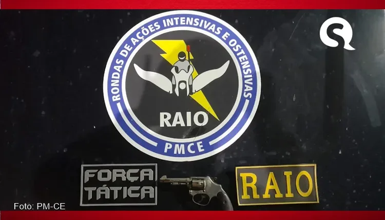 Ação conjunta do BPRAIO e Força Tática prendem suspeito com arma e drogas em Acaraú