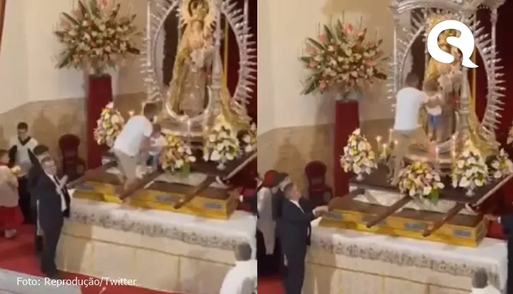 Homem invade igreja, escala altar e tenta abandonar criança aos pés de Maria, na Espanha