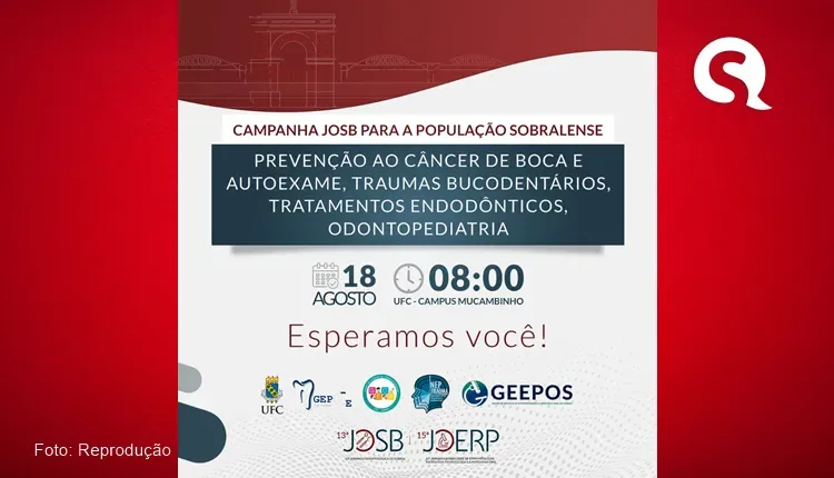 Campanha de prevenção ao câncer de boca ocorrerá nesta sexta-feira, na UFC Sobral (18/08/23)