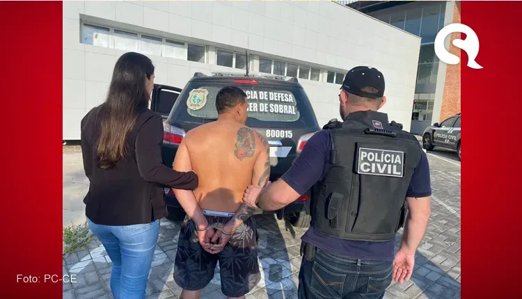 Polícia civil prende homem acusado de atirar na boca da própria mulher, em Sobral