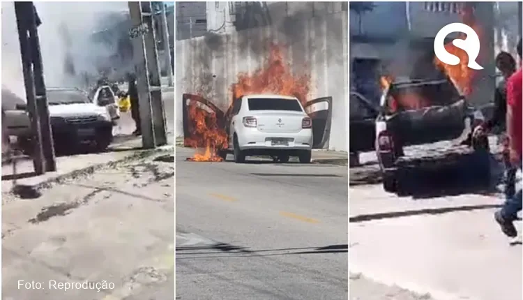 Criminosos retiram motoristas à força e incendeiam veículos em Fortaleza
