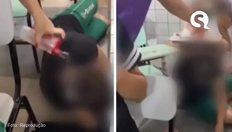 Professora joga água em cabeça de aluno que dormia na aula