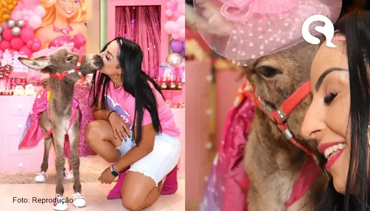 Jumenta ganha ‘mesversário’ da Barbie no interior do Ceará e encanta a web